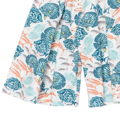 White - Lifestyle - Kenzo Childrens-Kids Ocean Wide Leg Trousers