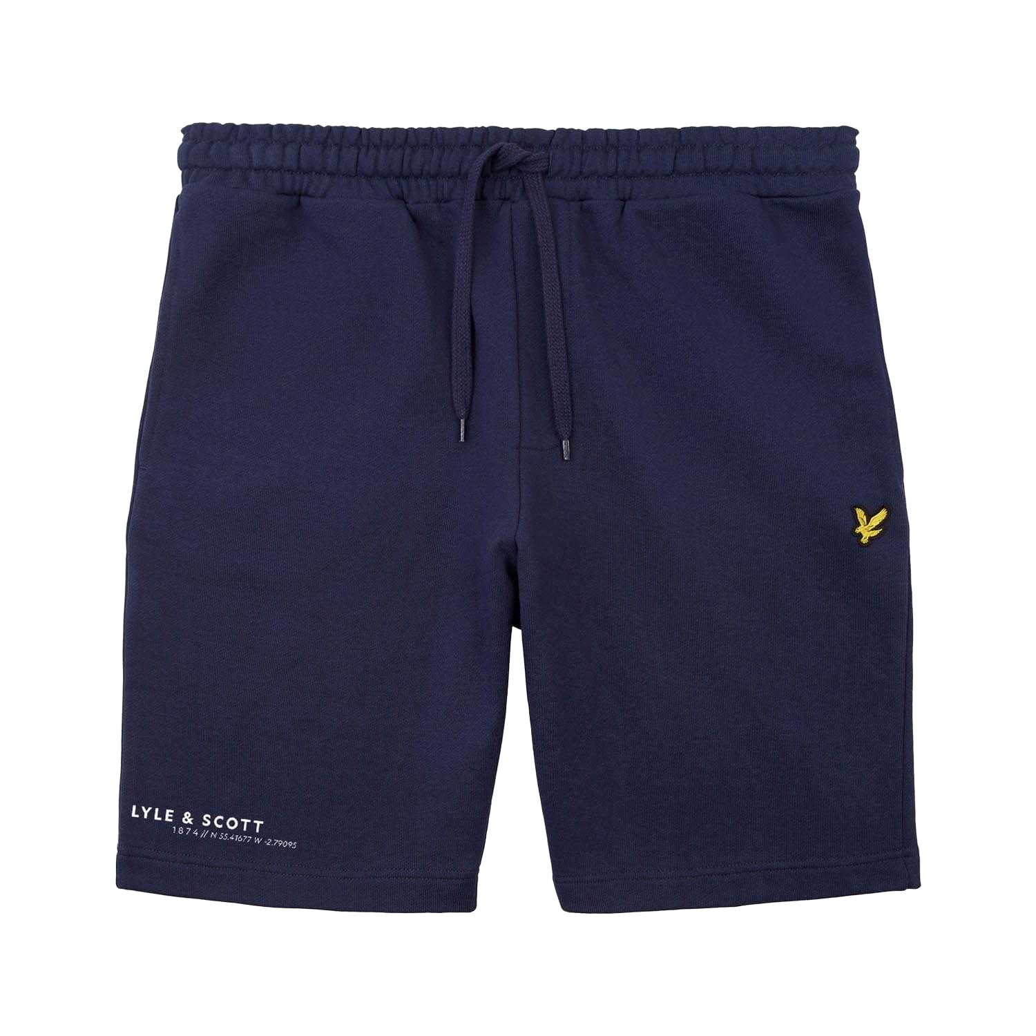 Navy - Front - Lyle & Scott Mens Co-Ordinate Printed Sweat Shorts