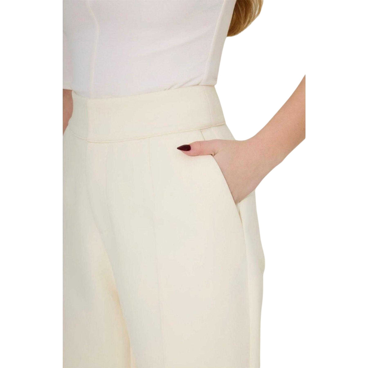 Cream - Side - Odd Muse Womens-Ladies Tailored Trousers