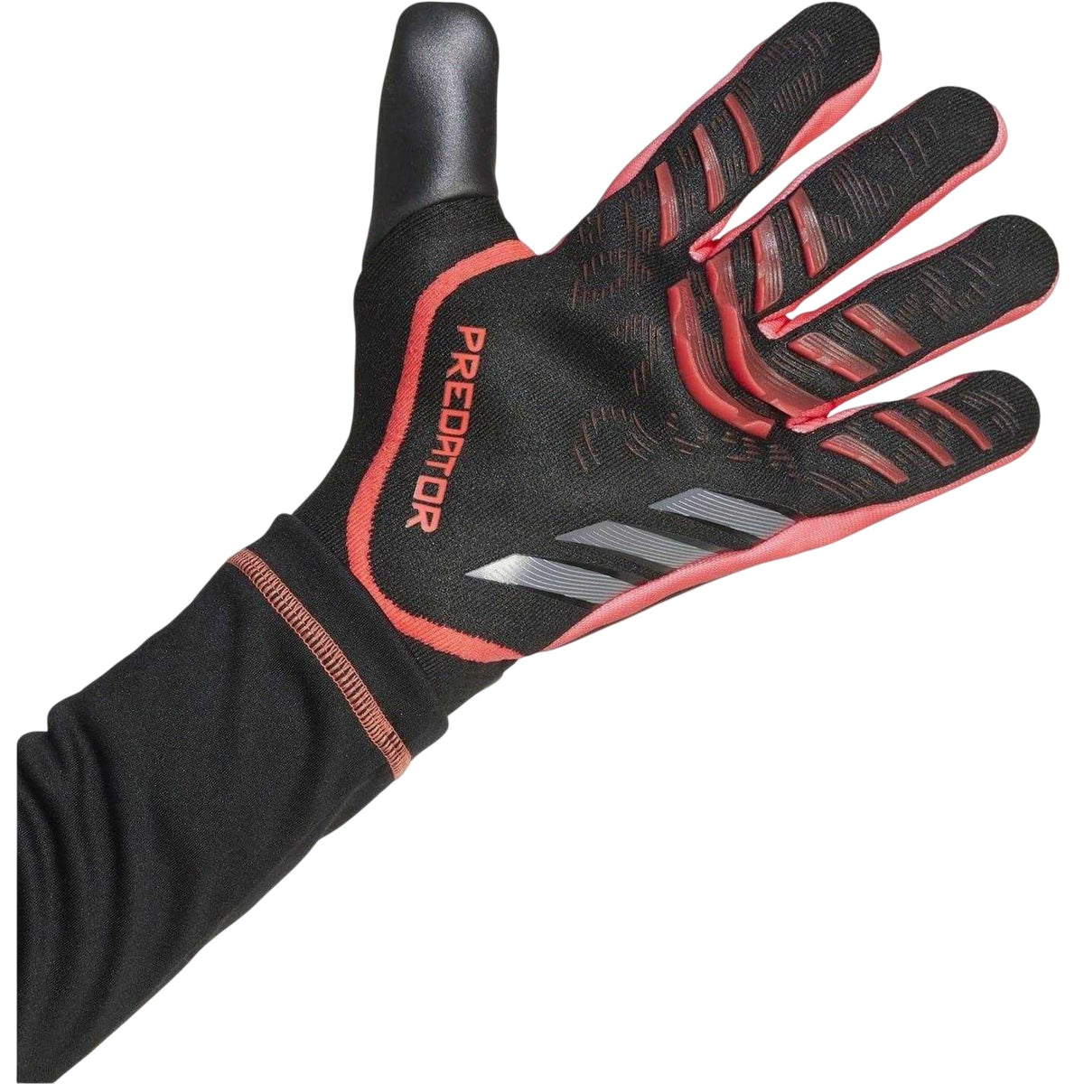 Black-Red - Back - Adidas Unisex Adult Predator Pro Contrast Detail Goalkeeper Gloves