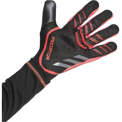 Black-Red - Back - Adidas Unisex Adult Predator Pro Contrast Detail Goalkeeper Gloves