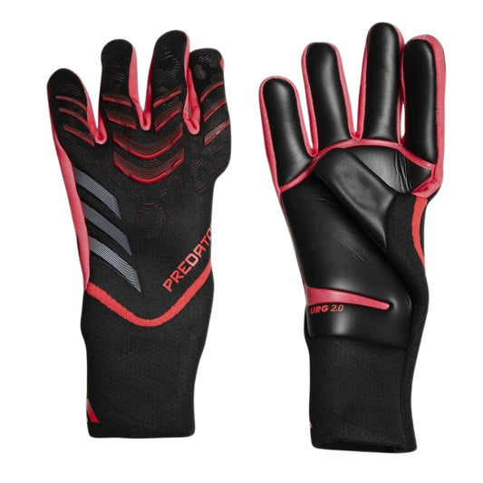 Black-Red - Front - Adidas Unisex Adult Predator Pro Contrast Detail Goalkeeper Gloves