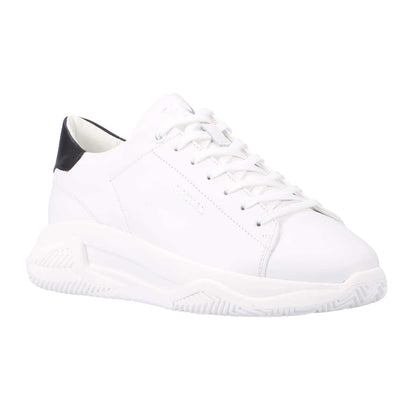 White-Black - Front - Lavair Mens Linear 2.0 Leather Trainers