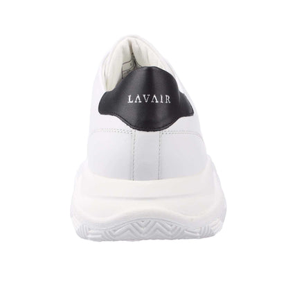 White-Black - Back - Lavair Mens Linear 2.0 Leather Trainers