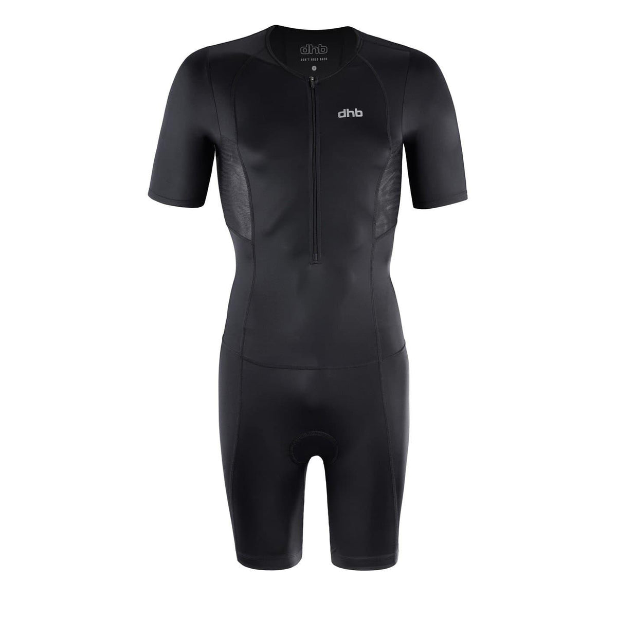Black - Front - dhb Mens Fitted Trisuit