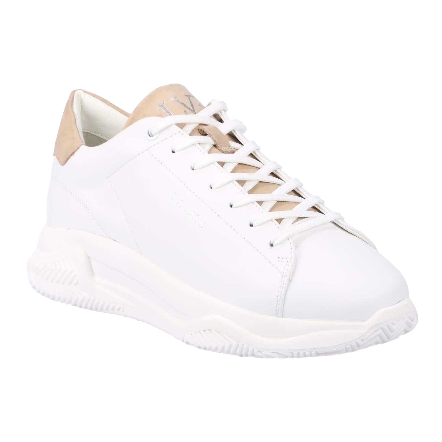 White - Front - Lavair Mens Linear 2.0 Leather Trainers