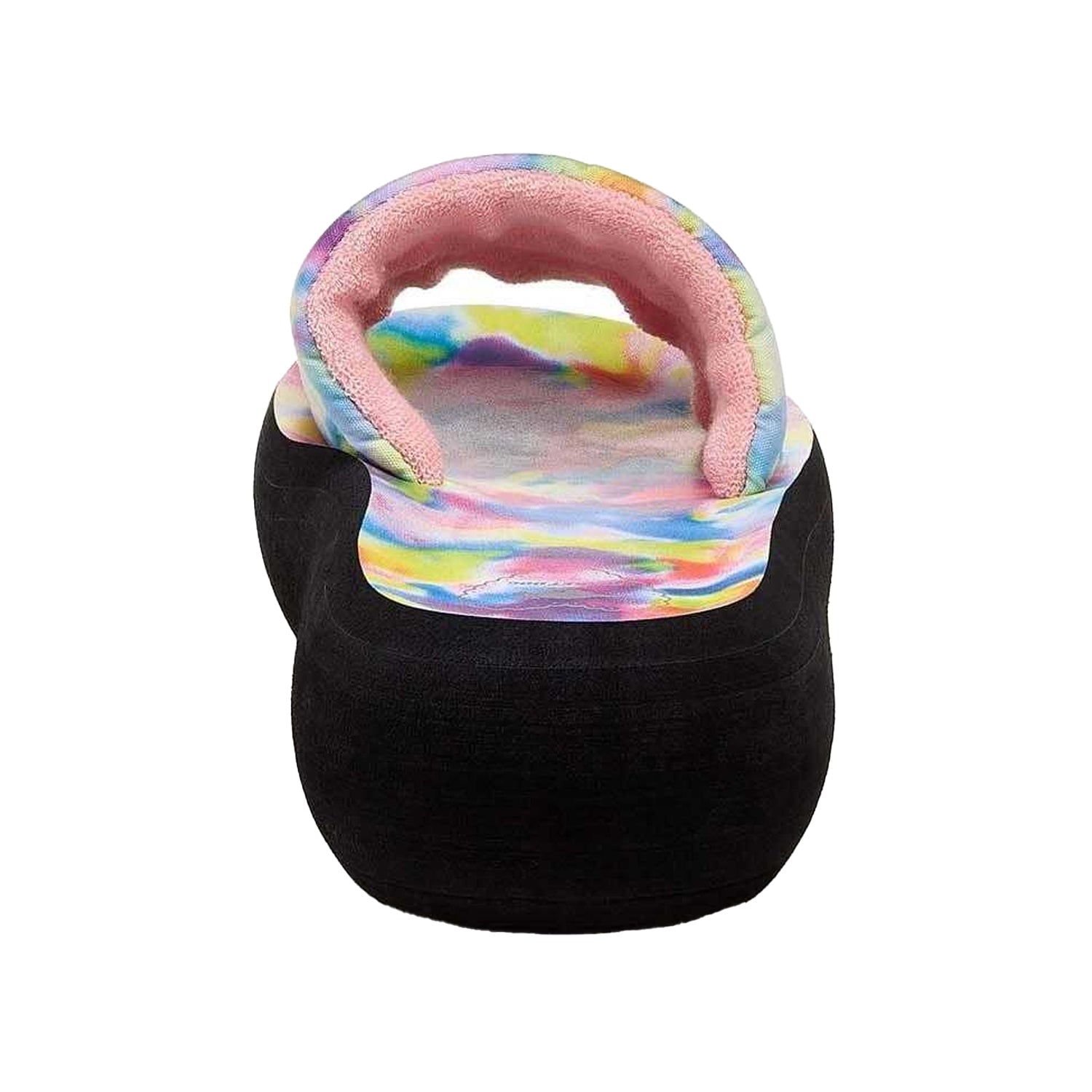 Pink - Back - Rocket Dog Womens-Ladies Splash Rainbow Tie Dye Flatform Sliders