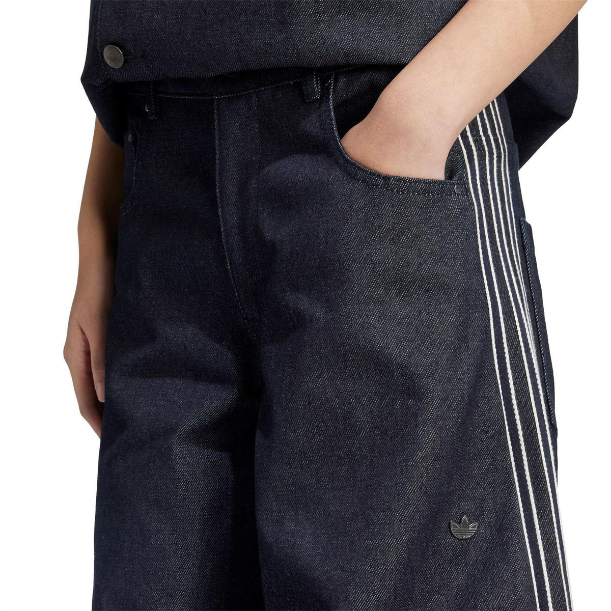 Indigo Denim - Side - Adidas Womens-Ladies Originals Denim Jeans