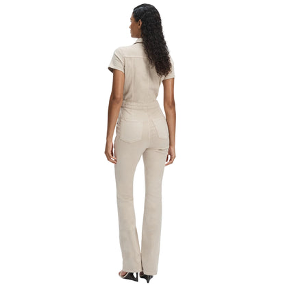 Ecru - Back - Good American Womens-Ladies Palazzo Jumpsuit