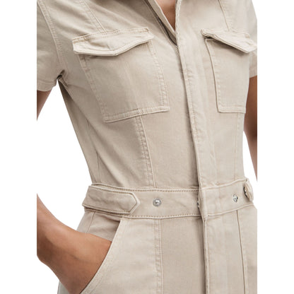 Ecru - Side - Good American Womens-Ladies Palazzo Jumpsuit