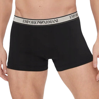 Black - Side - Emporio Armani Mens Boxer Shorts (Pack of 3)
