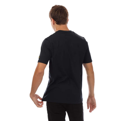 Navy - Back - Lyle & Scott Mens Football Sticker T-Shirt