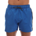 Blue - Front - Emporio Armani Mens Logo Taped Swim Shorts