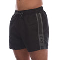 Black - Side - Emporio Armani Mens Logo Taped Swim Shorts