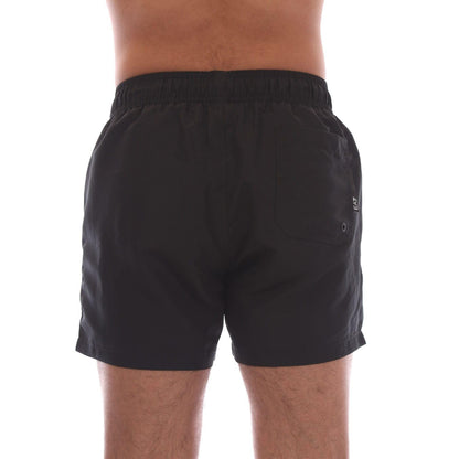 Black - Back - Emporio Armani Mens Logo Taped Swim Shorts