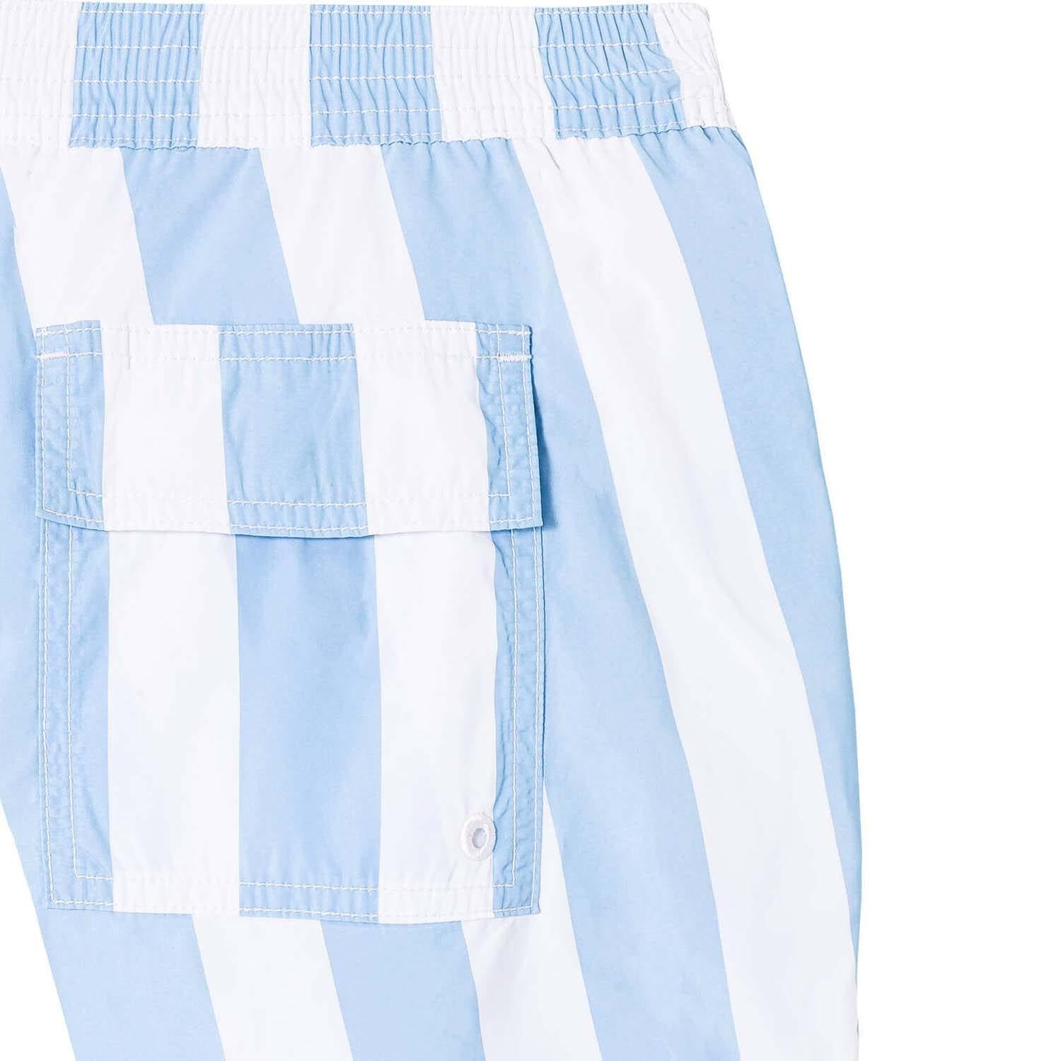 Blue-White - Back - Jott Mens Deauville Contrast Striped Swim Shorts