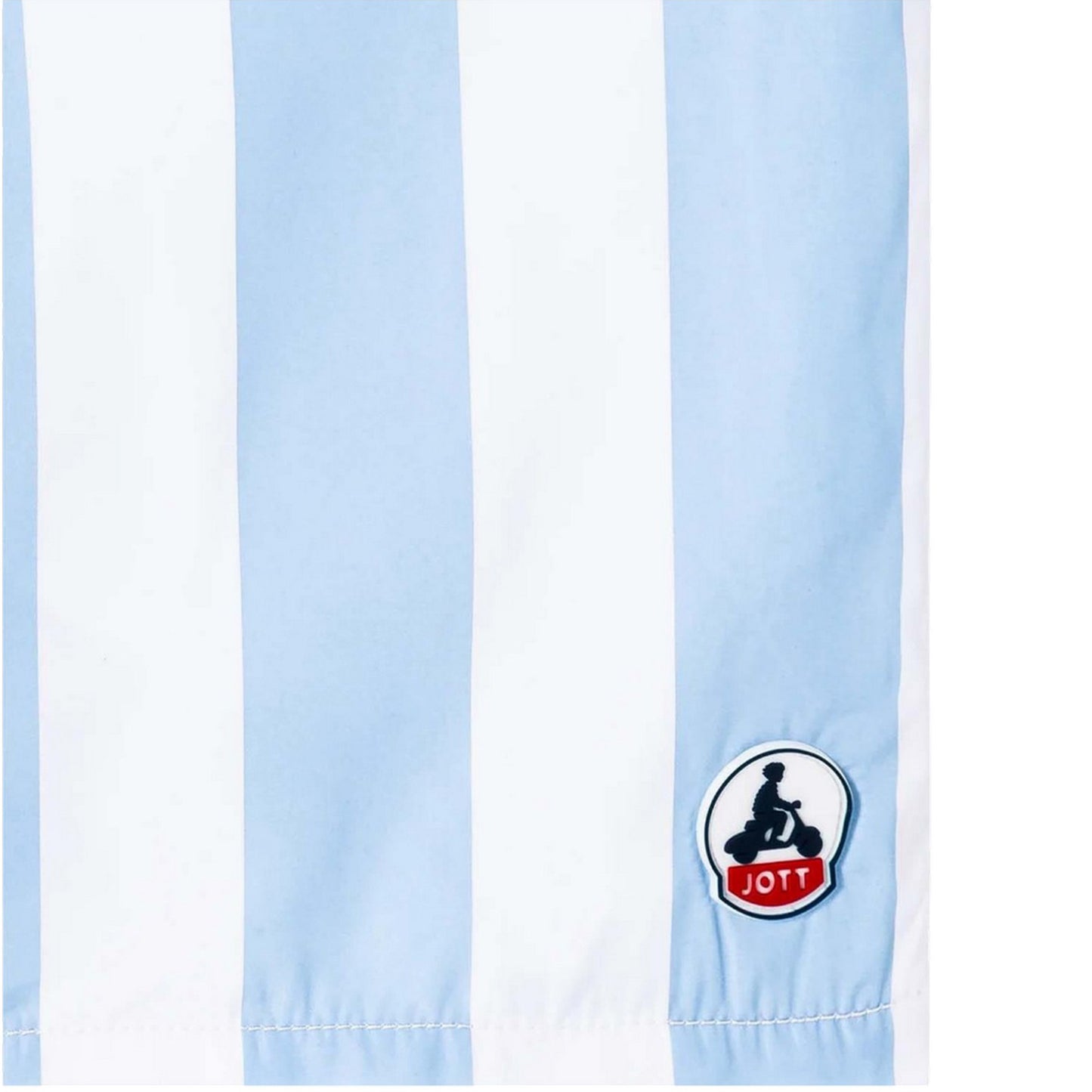 Blue-White - Side - Jott Mens Deauville Contrast Striped Swim Shorts