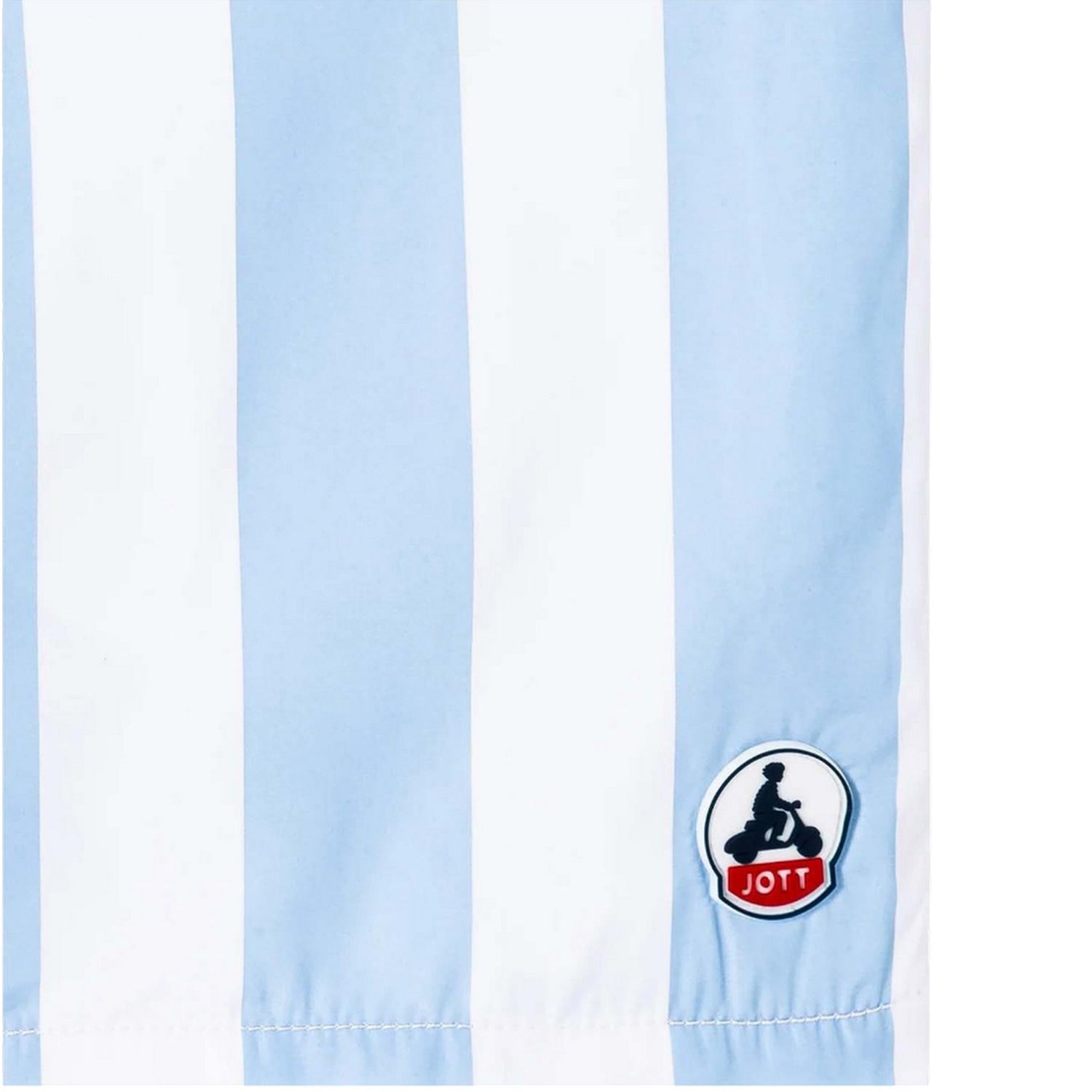 Blue-White - Side - Jott Mens Deauville Contrast Striped Swim Shorts