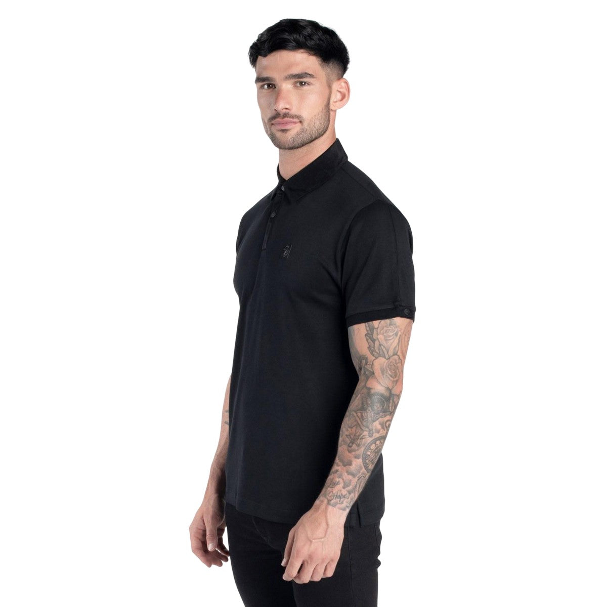Black - Side - Luke 1977 Mens Plain Polo Shirt