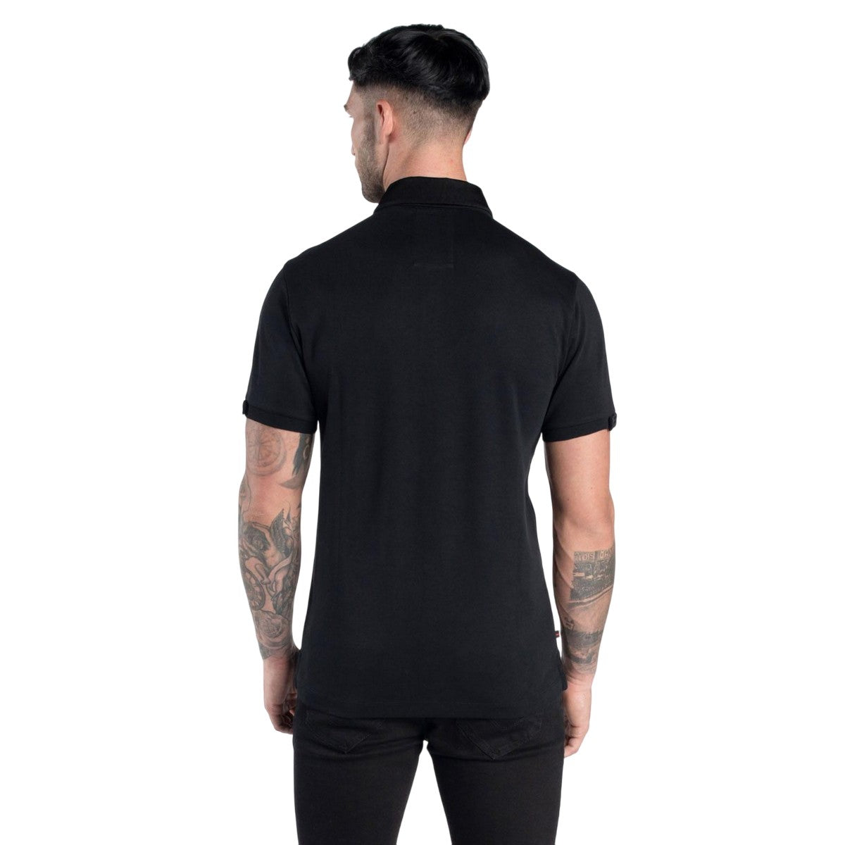 Black - Back - Luke 1977 Mens Plain Polo Shirt