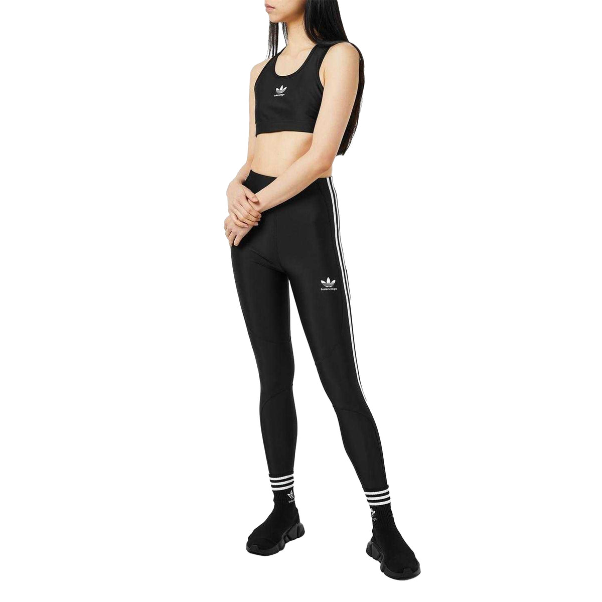 Black-White - Lifestyle - Balenciaga Womens-Ladies Adidas Soft Sports Bra