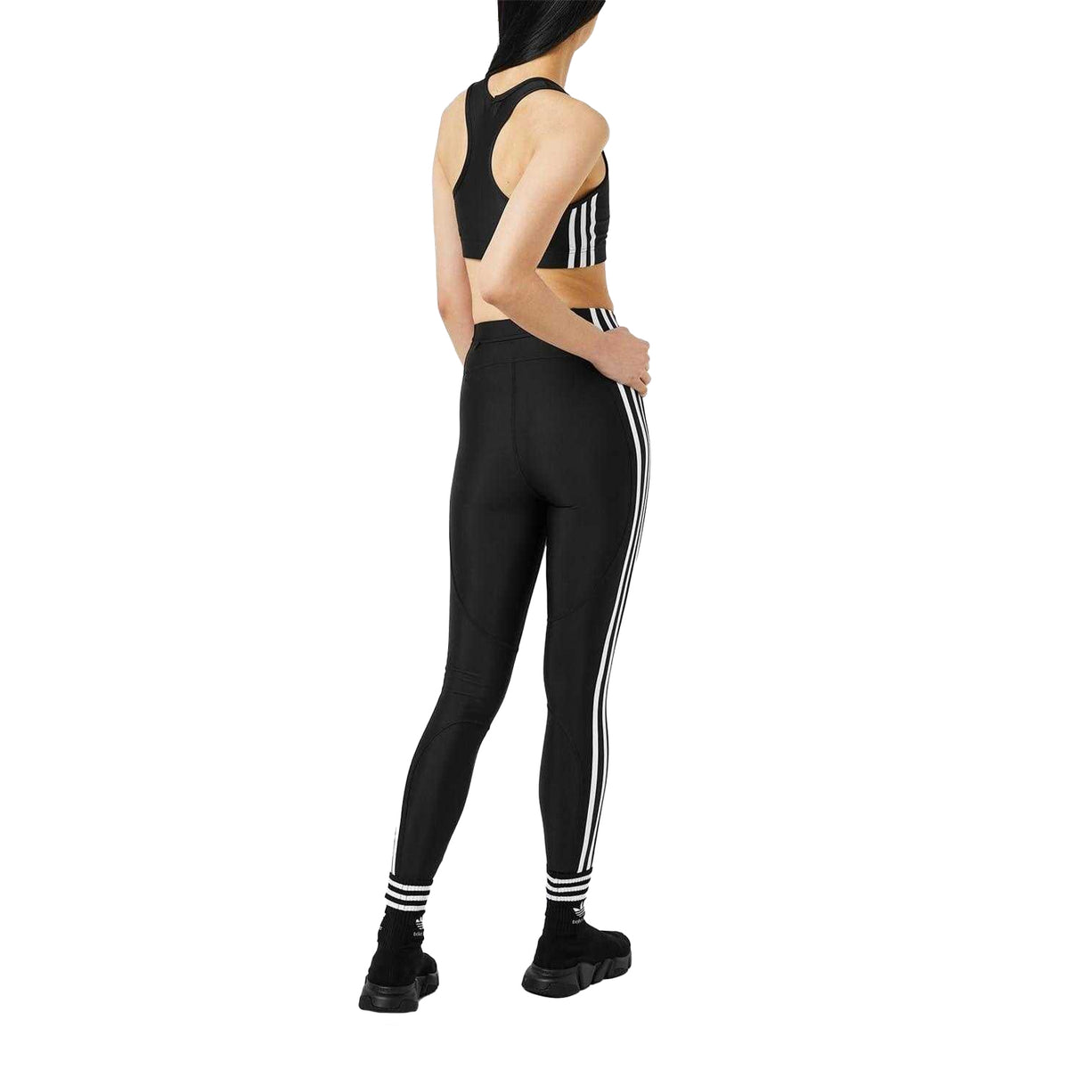Black-White - Pack Shot - Balenciaga Womens-Ladies Adidas Soft Sports Bra