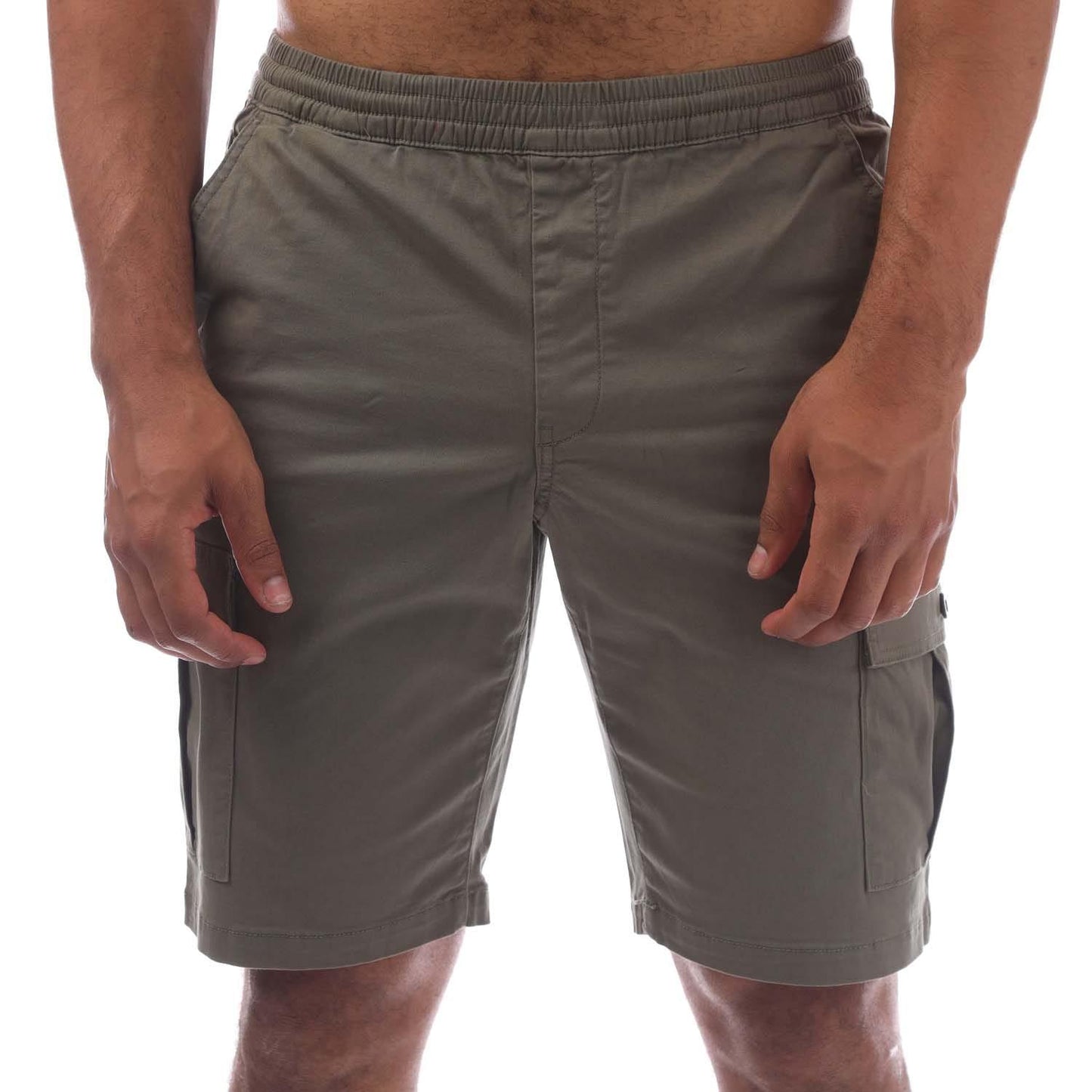 Green - Front - Farah Mens Crane Twill Organic Cargo Shorts