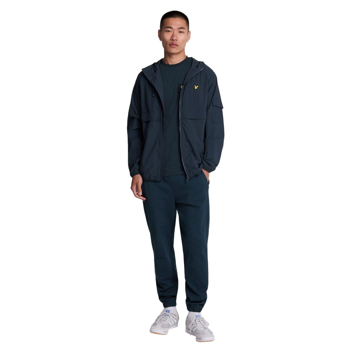 Navy - Pack Shot - Lyle & Scott Mens Woven Pocket T-Shirt