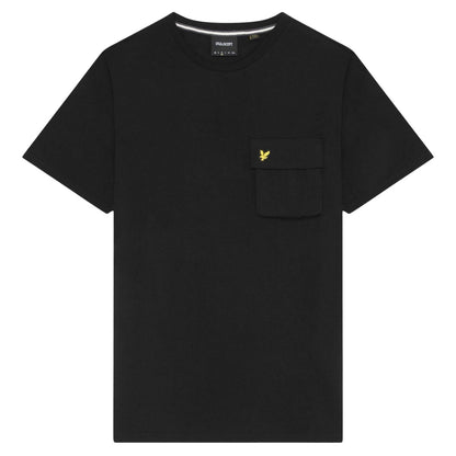 Black - Front - Lyle & Scott Mens Woven Pocket T-Shirt