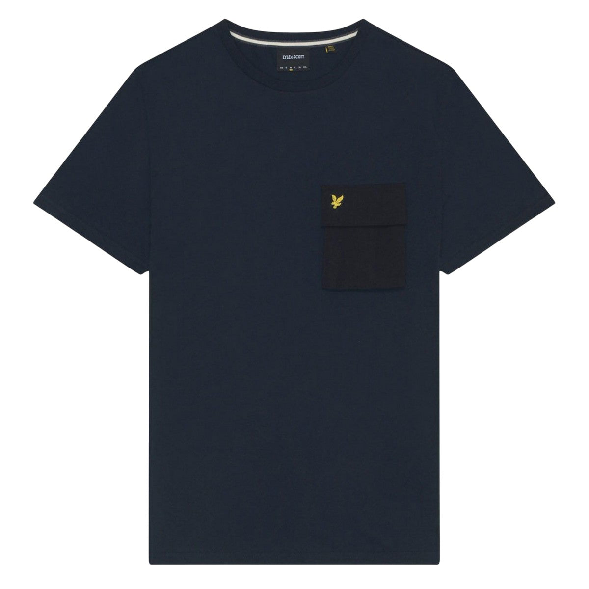 Navy - Front - Lyle & Scott Mens Woven Pocket T-Shirt
