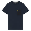 Navy - Front - Lyle & Scott Mens Woven Pocket T-Shirt