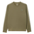 Khaki Green - Front - Lacoste Mens Interlock Jacquard Tennis Sweatshirt