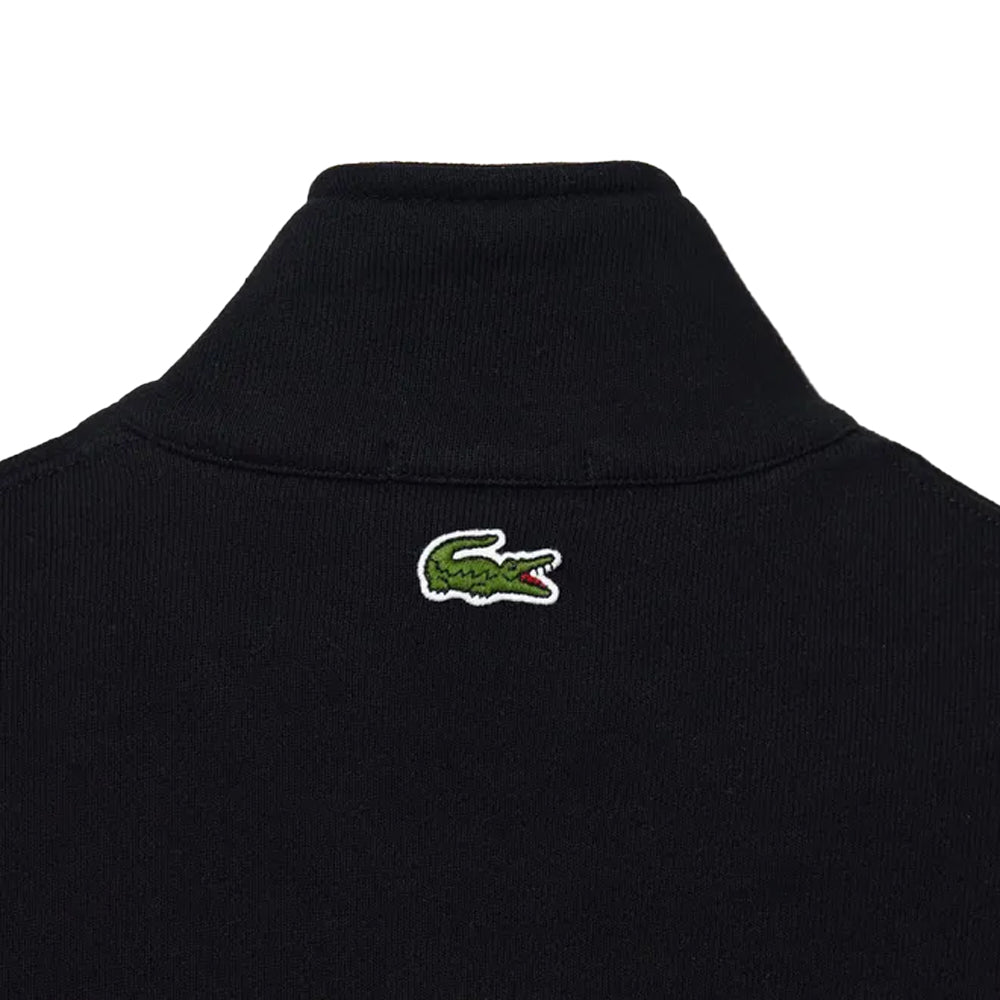 Black - Back - Lacoste Unisex Adult Quarter Zip Loose Sweatshirt
