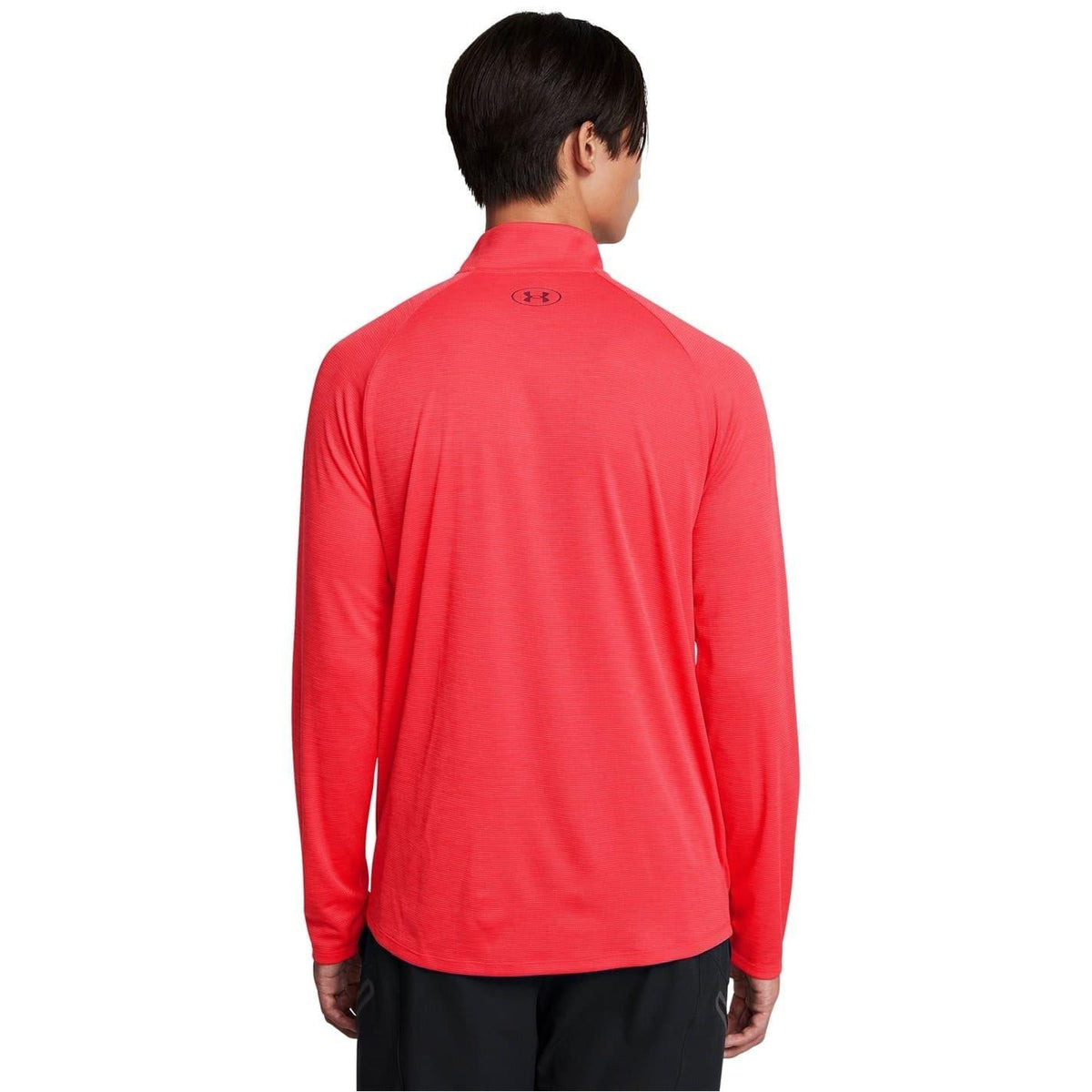 Racing Red - Side - Under Armour Mens Tech Textured Half Zip Top