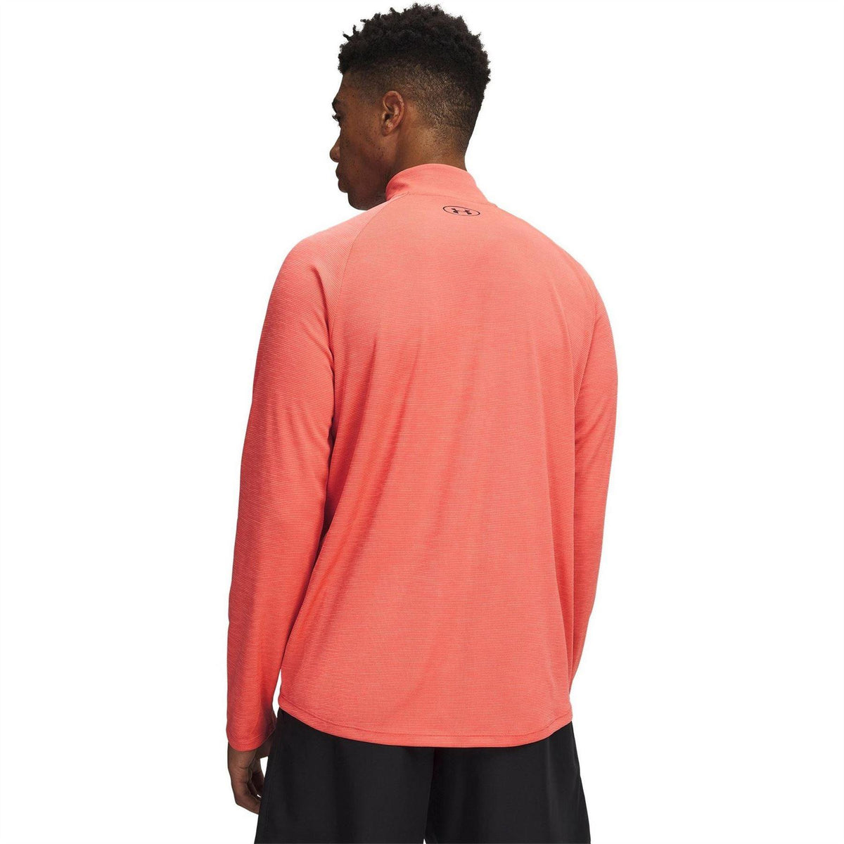 Venom Red-Black - Back - Under Armour Mens Tech Textured Half Zip Top