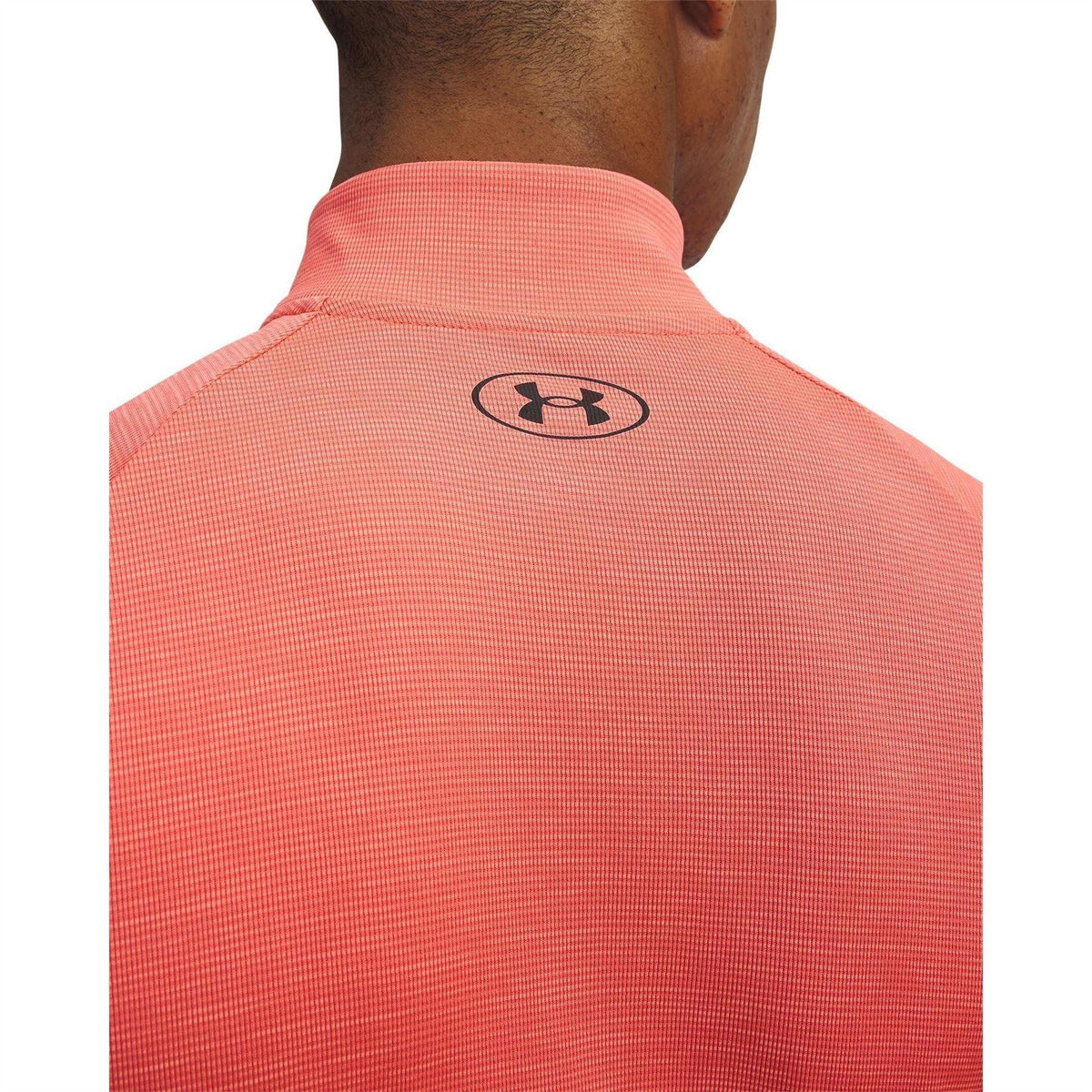 Venom Red-Black - Side - Under Armour Mens Tech Textured Half Zip Top