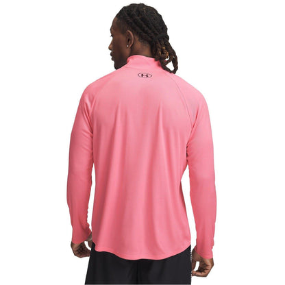Pink - Lifestyle - Under Armour Mens Tech Textured Half Zip Top