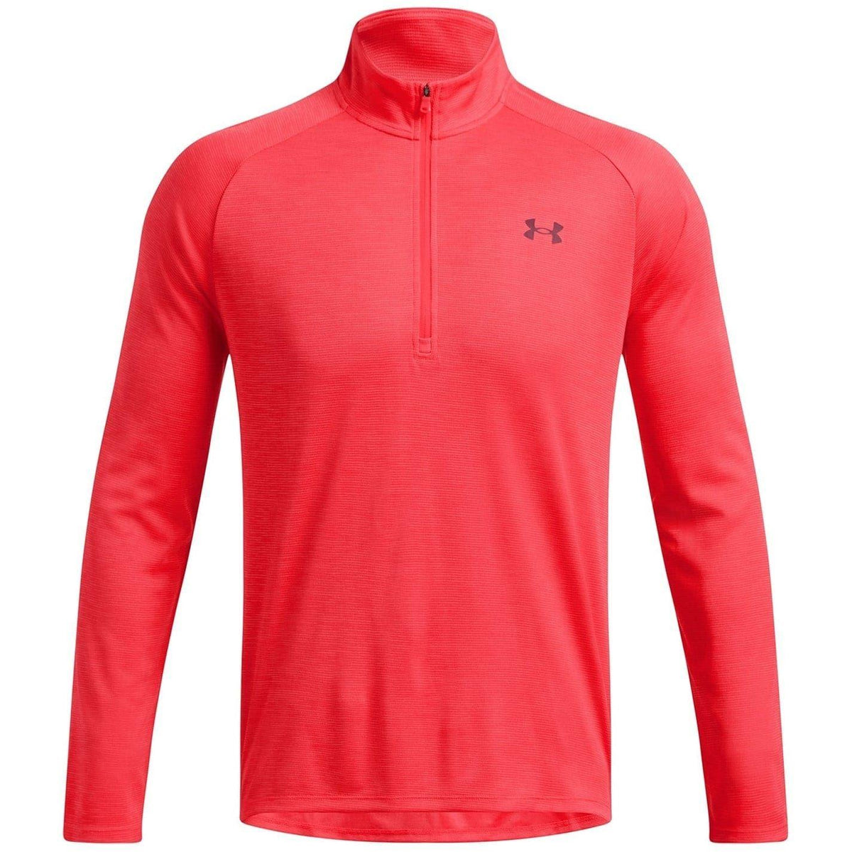 Racing Red - Front - Under Armour Mens Tech Textured Half Zip Top