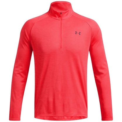Racing Red - Front - Under Armour Mens Tech Textured Half Zip Top