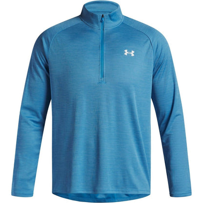 Blue-White - Front - Under Armour Mens Tech Textured Half Zip Top