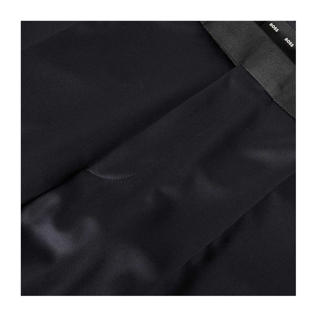 Dark Blue - Side - Boss Mens Wool Tuxedo Trousers