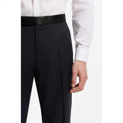 Dark Blue - Lifestyle - Boss Mens Wool Tuxedo Trousers