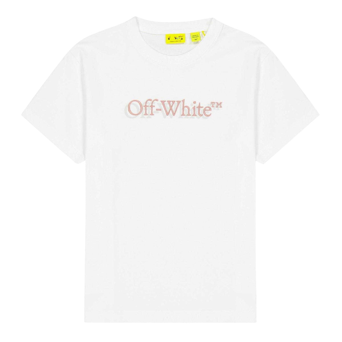 Off White - Front - Off White Childrens-Kids Lettering Jersey Crew Neck T-Shirt