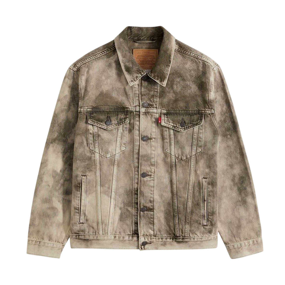 Green - Front - Levis Mens Camo Denim Relaxed Fit Trucker Jacket