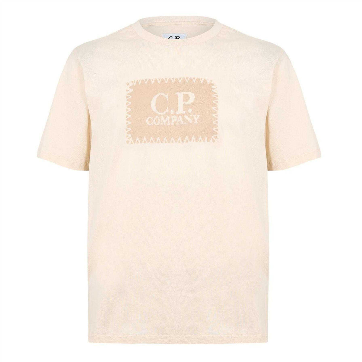 Frozen - Front - C.P. Company Mens Block Logo Short-Sleeved T-Shirt