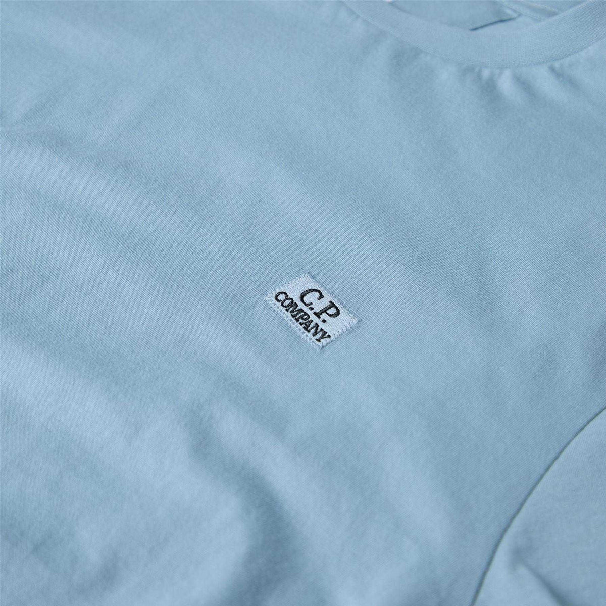 Silver Green - Side - C.P. Company Mens Block Logo Short-Sleeved T-Shirt