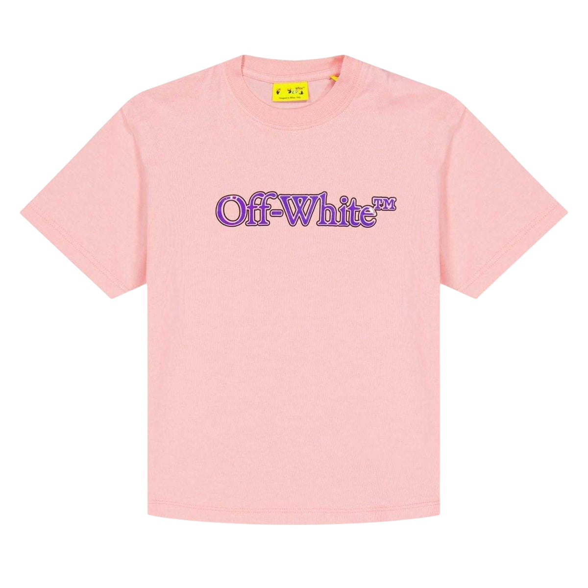 Pink - Front - Off White Childrens-Kids Big Bookish T-Shirt