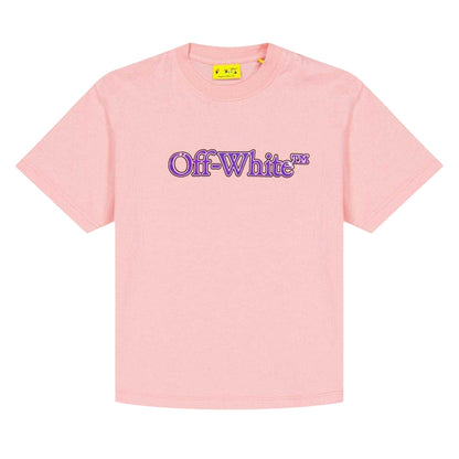 Pink - Front - Off White Childrens-Kids Big Bookish T-Shirt