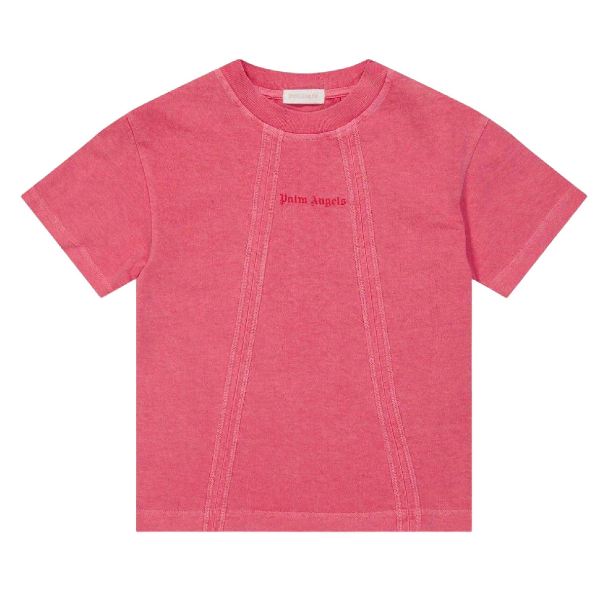 Pink - Front - Palm Angels Childrens-Kids Faded Logo T-Shirt
