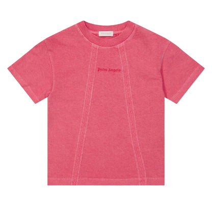 Pink - Front - Palm Angels Childrens-Kids Faded Logo T-Shirt